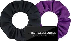 MAKEUP Set elastice de păr, tricotaj Black&Violet - MAKEUP