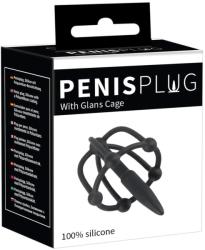 You2Toys - Penisplug - szilikon makk ketrec dilátorral (fekete) - vagyaim