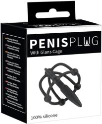 You2Toys - Penisplug - szilikon makk ketrec dilátorral (fekete) - erotikashow