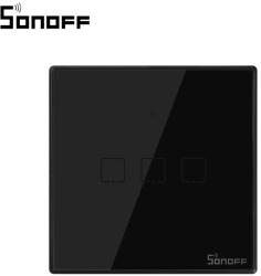 SONOFF Intrerupator triplu cu touch Sonoff T3EU3C, Wi-Fi + RF, Control de pe telefonul mobil
