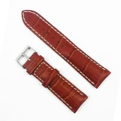  Curea de ceas din piele naturala Maro-deschis cu imprimeu crocodil 18mm, 20mm, 22mm - WZ3391 (WZ3391)