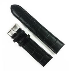  Curea de ceas Neagra din piele naturala cu imprimeu crocodil - 22mm 24mm - WZ3393 (WZ3393)
