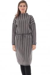 RohBoutique Rochie cu guler inalt, cu doua buzunare frontale, ROH - DR4017