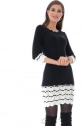 RohBoutique Rochie dreapta, midi, cu model zig-zag, ROH - DR4022