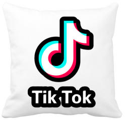 printfashion TikTok Logo - Párnahuzat, Díszpárnahuzat - Fehér (1931086)