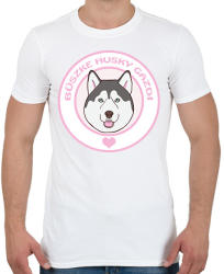 printfashion Büszke gazdi: Husky - Férfi póló - Fehér (1937586)