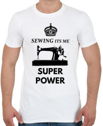 printfashion SEWING ITS ME SUPER POWER - Férfi póló - Fehér (1922129)