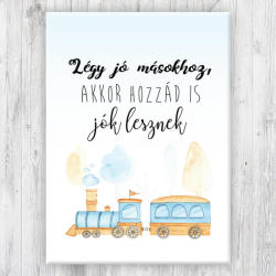  Gyerekszobába Vászonkép Vonatos - 50x40 cm