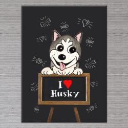  Kutyás Falikép Husky - 50x40 cm