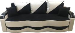 MobAmbient Canapea extensibilă cu saltea relaxa și tapițerie catifea si piele ecologică negru alb - MILANO