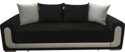 MobAmbient Canapea extensibilă elegantă, negru gri, saltea relaxa și ladă depozitare - EVA Canapea