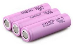 Samsung 18650 3.7V 2600mAh ICR18650-26H 26J Li-ion ipari cella akku/akkumulátor (SDI186502600)