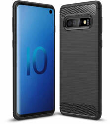Huawei P20 Lite 2019, Szilikon tok, Carbon, fekete
