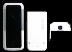 Nokia 5310 elő+akkuf+kamf, Előlap, fehér-szürke