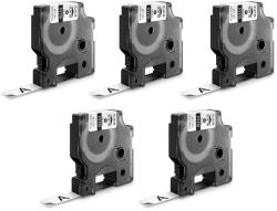 DYMO Set 5 etichete din vinil DYMO Rhino ID1 12 mm negru pe alb pentru tablouri electrice si automatizari 18444 (18444P5)