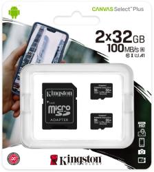 Kingston microSDHC Canvas Select Plus 2x32GB SDCS2/32GB-2P1A