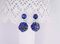 Atellier Wearable Art Cercei argint cu cristale Swarovski Blue Rocking Stones