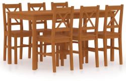 vidaXL Set mobilier de bucătărie, 7 piese, maro miere, lemn de pin (283374)