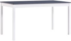 vidaXL Masă de bucătărie, alb și gri, 140 x 70 x 73 cm, lemn de pin (283400) - vidaxl