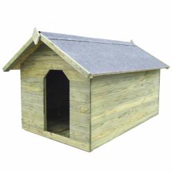 vidaXL Cușcă câine de grădină, acoperiș detașabil, lemn pin tratat (45152) - vidaxl
