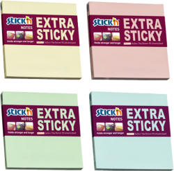 STICK'N Notes autoadeziv extra-sticky 76x76 mm, 90 file, STICK'N Pastel