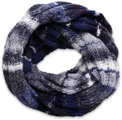 Willsoor Eșarfă tricotată în culoarea albastru închis-gri 11157