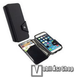 Krusell flipwallet kalmar notesz / flip tok - álló, bőr, mágneses záródás, oldalra nyíló, bankkártya méretű tartó - fekete - 76019 - Apple iphone 6 - gyári (76019)