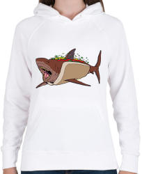 printfashion Hot Shark - Női kapucnis pulóver - Fehér (1955824)