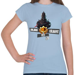 printfashion Fortnite születésnap - Női póló - Világoskék (1963434)