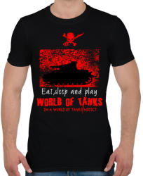 printfashion world of tanks addict - Férfi póló - Fekete (1976651)