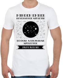 printfashion Január: Vízöntő - Férfi póló - Fehér (1941420)