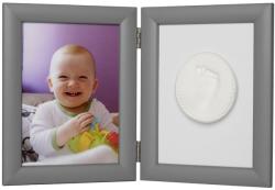 Baby HandPrint Kit mulaj, Baby HandPrint, Memory Frame, Cu rama foto 13x18 cm, Non-toxic, Conform cu standardul european de siguranta EN 71-3: 2019, Silver (BH_MF_Silver)