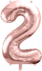 PartyDeco S. r. o 2. szám, fólia lufi, 86 cm, rosegold