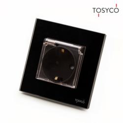 Tosyco Priză Schuko simplă cu ramă din sticlă [CLONE] (TOS-C1SKC-W)