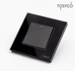 Tosyco Întrerupător simplu mecanic cu ramă sticlă (TOS-CM1G1W-W)