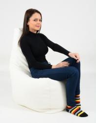 Pufrelax Пуф стол, 210л. , Sunlounger - Alb, Еко кожа, Пълнеж от полистиролни перли