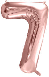 PartyDeco S. r. o 7. szám, fólia lufi, 86 cm, rosegold