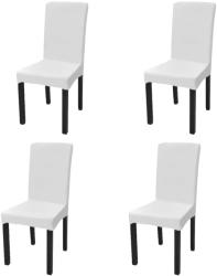 vidaXL Huse de scaun elastice drepte, 4 buc. , alb (131418)