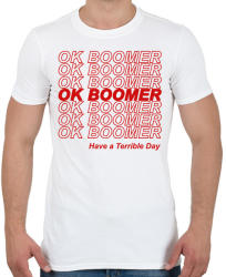 printfashion ok boomer - Férfi póló - Fehér (2004812)