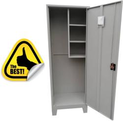 Plus Mobilier Dulap metalic Premium curatenie AC60 cu picioare, 600x400x1920 mm (LxlxH), neasamblat, inchidere 3 puncte, PLUS gri 1 3 40 kg Dulap metalic obiecte curatenie 600x400x1920 (61003803) Dulap arhivare