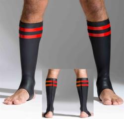 Neoprene zokni, fekete-piros - diamondsexshop