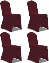 vidaXL Husă de scaun elastică, 4 buc. , roșu bordo (131411)