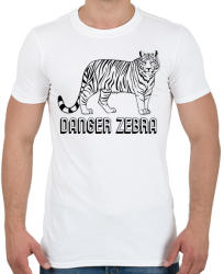 printfashion Danger zebra - Férfi póló - Fehér (2015618)