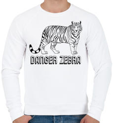 printfashion Danger zebra - Férfi pulóver - Fehér (2015642)
