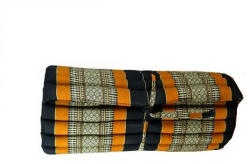 Tekerhető thai masszázs matrac, FEKETE-NARANCS-PÁLMAMINTÁS - 75 cm