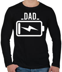 printfashion Battery - dad - Férfi hosszú ujjú póló - Fekete (2026734)