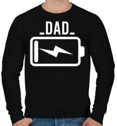 printfashion Battery - dad - Férfi pulóver - Fekete (2026741)