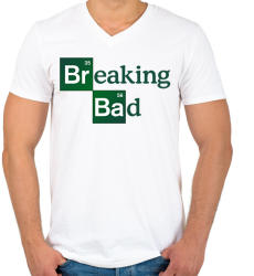 printfashion Breaking Bad Logo - Férfi V-nyakú póló - Fehér (2030737)