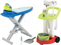 Ecoiffier Set cărucior de curățenie cu găleată și masă de călcat Clean Home Écoiffier și accesorii (ECO1776-1)