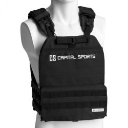 Capital Sports Battlevest 2.0, vestă cu greutăți, 2 x 2 greutăți 2, 6 și 4, 0 kg, neagră (FIT20-BV 29lbs BK) (FIT20-BV 29lbs BK)